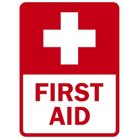 Lyle First Aid (With Cross Symbol), 18x24, High Intensity Prismatic, White G-10480-HI_18x24