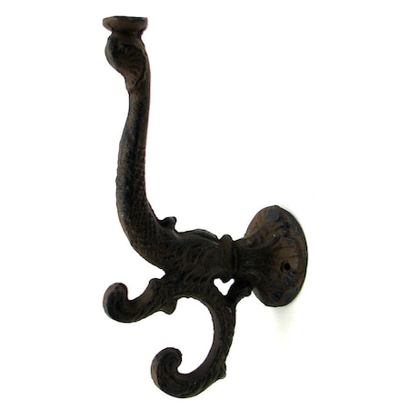 Esteras Tikar Cast Iron Rust Dolphin Hook, Set of 2 - Black ES1793363