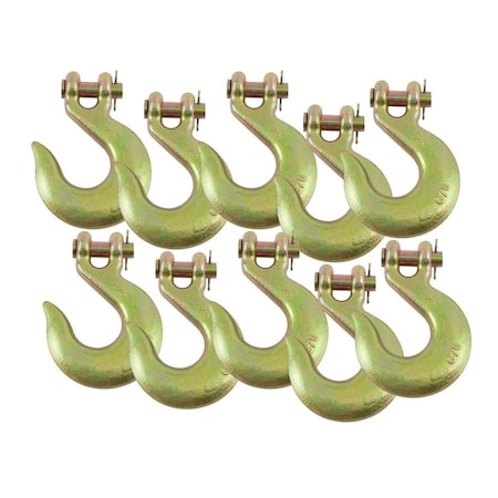 Mytee Products 1/2in Clevis Slip Hook G70 Tow Chain Wrecker Truck Trailer Tie Down, 10PK CH12-SHx10