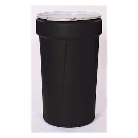 Eagle Mfg Labpack Drum, 30 gal Volume, Open Head, Metal Lever Lock Ring Closure, HDPE, 28-1/2 in OAH 1601MBLK