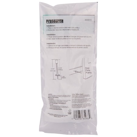 Prosource Heavy-Duty Rigid Door Stop, 3-1/8 in Dia Base, 3-1/8 in Projection, Die-Cast Zinc & Plastic, White H20-Z028-PS