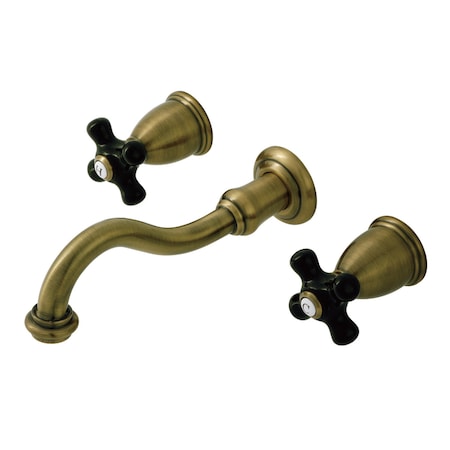 Kingston Brass Double-Handle Wall Mount Bathroom Faucet, Antique Brass KS3123PKX