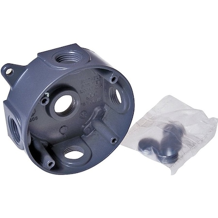 Bell Electrical Box, 16 cu in, Outlet Box Type, 2 Gangs, Aluminum, Round Shape 5361-0