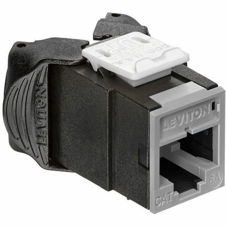 Leviton 1-Port Mod Jack 110 8W8P Utp, T568A/B Cat6A Quickport, Atlas-X1 Grey 6AUJK-RG6