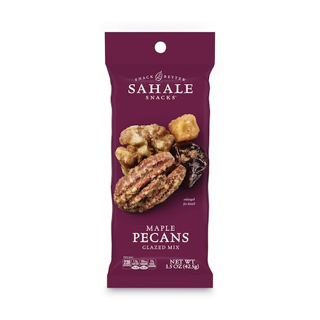 Sahale Snacks Glazed Mixes, Maple Cinnamon Pecan Walnut, 1.5 oz Pouch, 18PK SAH00018