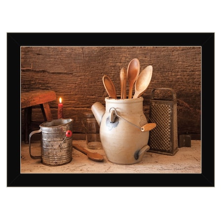 Homeroots Grandmas Kitchen Tools 1 Black Framed Print Kitchen Wall Art 415885