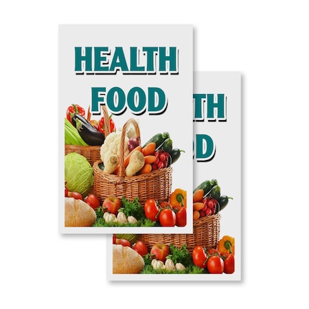 Signmission Health Food, Vinyl Decals Only 24 Inch x 36 Inch, Vinyl Decal, 2PK DSB-2436-2PACK-Health Food