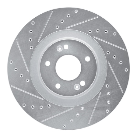 Dynamic Friction Co DFC Brake Rotor - Drilled and Slotted - Silver 631-21044L