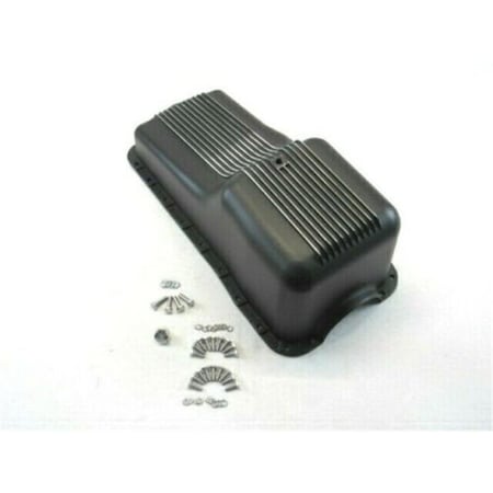 Absurdo Aluminum Stock Finned Oil Pan for 1964-1976 SBF 260-302, Black AB2204441