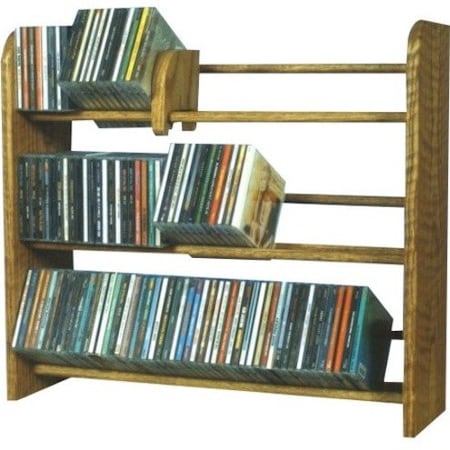 Wood Shed 301 Solid Oak 3 Row Dowel CD Rack 301
