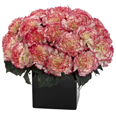 Dare2Decor Carnation Arrangement With Vase - Cream Pink DA1610812