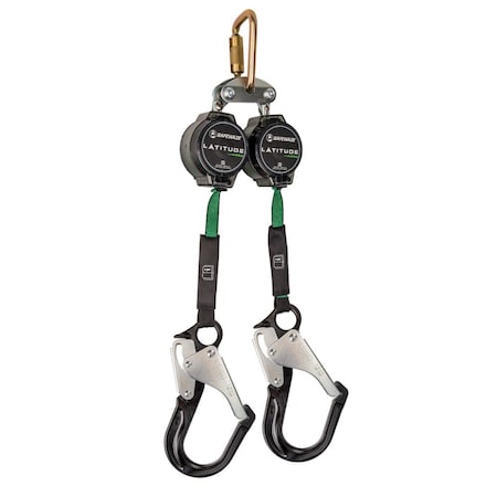 Safewaze Latitude Pro 7 ft Dual Web SRL FS-EX313, Carabiner, Alu Rebar Hooks 018-5019