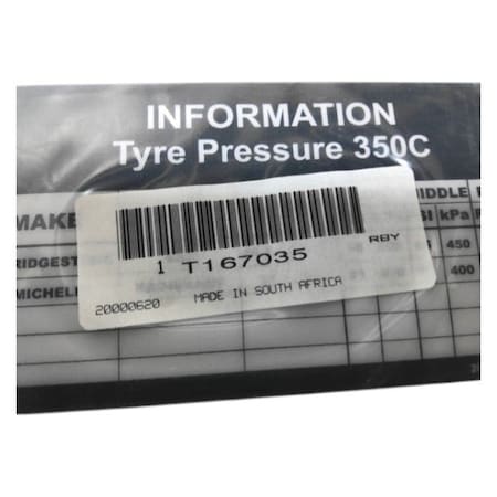 John Deere LABEL, JOHN DEERE OEM T167035 T167035