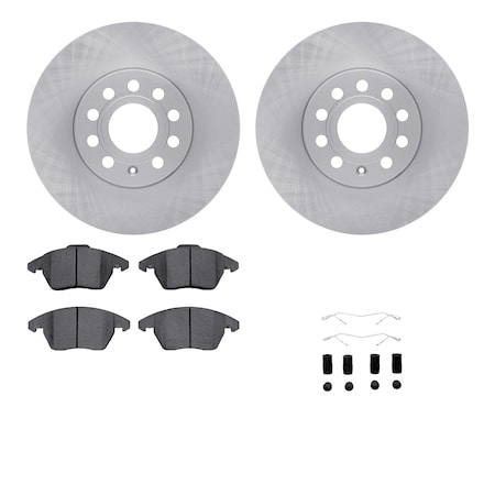 Dynamic Friction Co DFC Brake Rotor with 5000 Brake Pads and Hardware Kit 6512-74318
