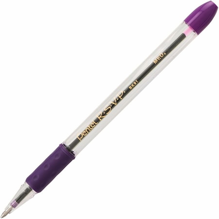 Pentel R.S.V.P. Ballpoint Pen, Medium Point, Violet, PK24, 24PK BK91V