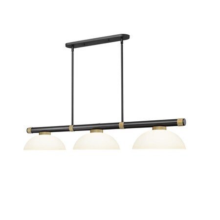 Z-Lite Vanguard Matte Black + Rubbed Brass 3 Light Billiard 3050-3MB-RB-DMO14