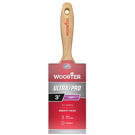 Wooster 3" Varnish Soft, Nylon Bristle, Paint Brush, Wood Handle 4169-3