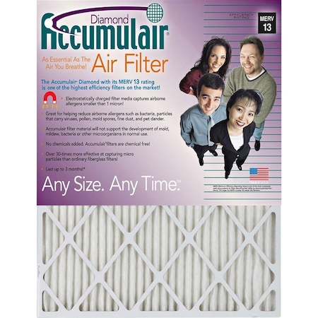 Accumulair 14x25x1 Pleated Air Filter, Electrostatically Charged Synthetic Media, MERV 11, 1.0 Micron, 4 PK FD14X25_4