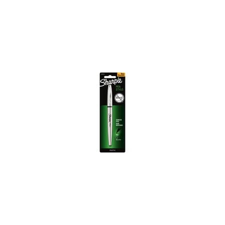 Sharpie Stainless Steel Pen - Fine Pen Point - Refillable - Black Ink - Stainless Steel Stainless Steel, 6PK 1800702