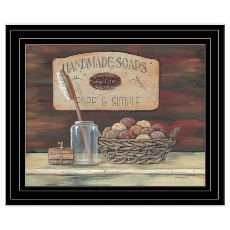 Homeroots HANDMADE SOAPS 3 Black Framed Print Bathroom Wall Art 404710