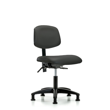 Blue Ridge Ergonomics Desk Chair Desk Chair, Vinyl, Glides, Gry, No Arms, 18" to 23" Height, Vinyl, Charcoal BR-VDHCH-RG-T0-A0-RG-8605