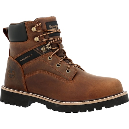 Georgia Men's Work Boot, 7.5 W, Steel Toe Toe, 6 in H, Brown, GB00636 GB00636