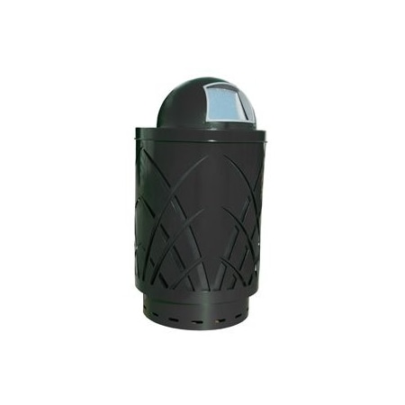 Witt Industries Black Outdoor Receptacle with Sleek Design with Dome Top SAW40P-DT-BK