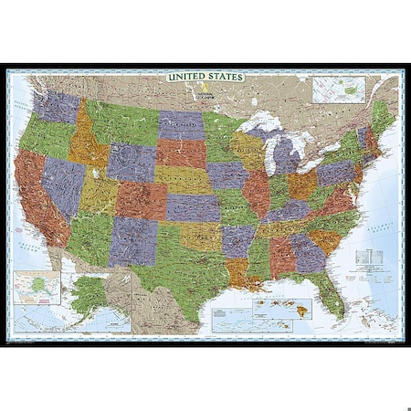 National Geographic United States Decorator Map, Enlarged and Laminated, 43.5'' x 30.5'' RE00622084