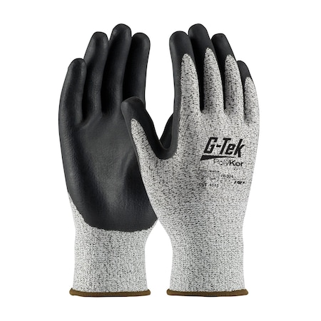 G-Tek Seamless Knit A3 PolyKor Blended Glove with Foam Nitrile Coated Grip on Palm & Fingers, 12PK 5187