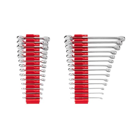 Tekton Stubby and Standard Length Combination Wrench Set with Modular Organizers, 28-Piece (6 - 19 mm) WCB95903