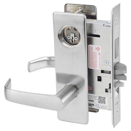 Corbin Russwin Apartment or Dormitory Mortise Lock, NS Lever, M Escutcheon, Satin Chrome ML2067 NSM 626 LC