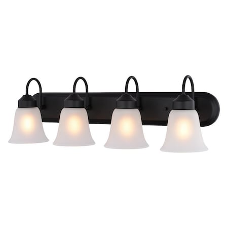 Boston Harbor VANITY LIGHT 4LT MBLK/FWG 30IN OG24017