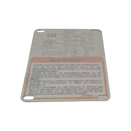 Caterpillar PLATE-WARNIN, CATERPILLAR OEM 1789558 1789558