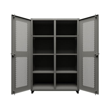 Strong Hold 14 GA Extra Heavy Duty Ventilated (Diamond) Cabinet with Half-Width Drawers 36-V-243-6/5DB-L