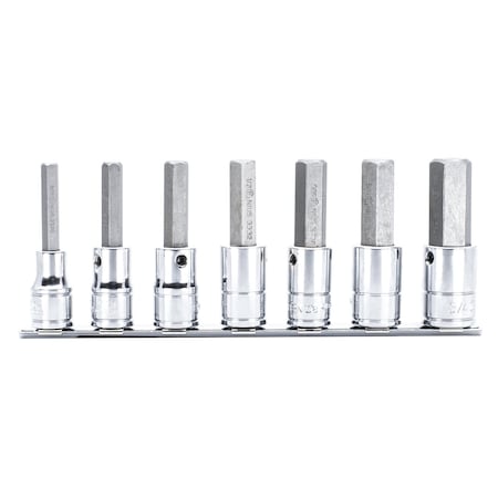 Genius Tools 7PC 1/2in Dr. SAE Hex Bit Socket Set BS-407H