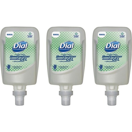 Dial Professional Antibacterial Gel Hand Sanitizer Refill for FIT Manual Dispenser, 1.2 L, Fragrance-Free, 3PK 16706