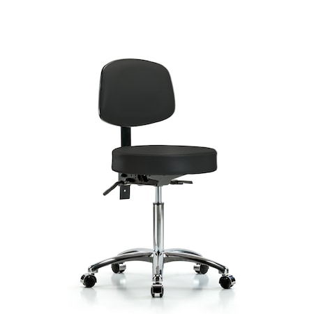 Blue Ridge Ergonomics Ben Stool, Med, Vinyl, Bk, Cast, BLK BR-VMBST-CR-T1-NF-CC-8540