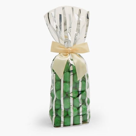 Nashville Wraps Silver Stripe Cello Bags, 1.4 mil, 2.75x2x10.5, 100PK 96502