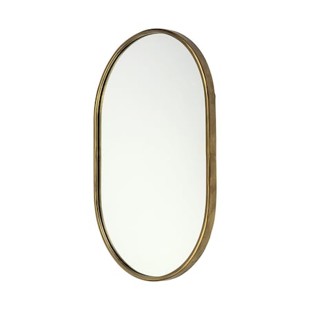 Homeroots Gold Oval Accent Metal Mirror 376434