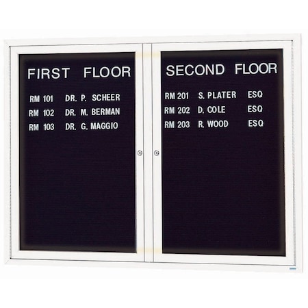 Aarco Illuminated Outdoor Enclosed Directory w/ Al Frame, Powder Coated White, 48''Hx60''W OADC4860IW