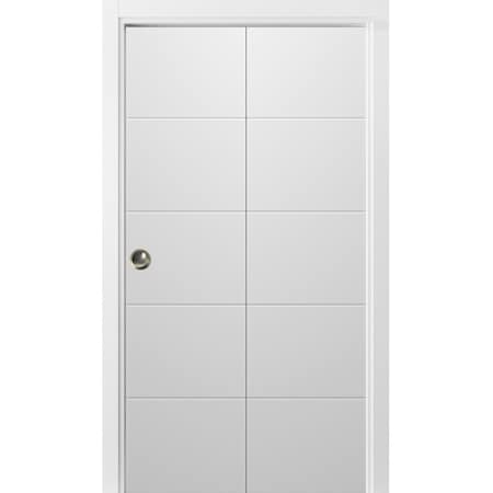 Sartodoors Sliding Closet Bi-fold Doors, Planum 0770 Painted White Matte, Sturdy Tracks Moldings Trims Hardwar PLANUM0770BF-WS-56 x 96 (2* 28x96)