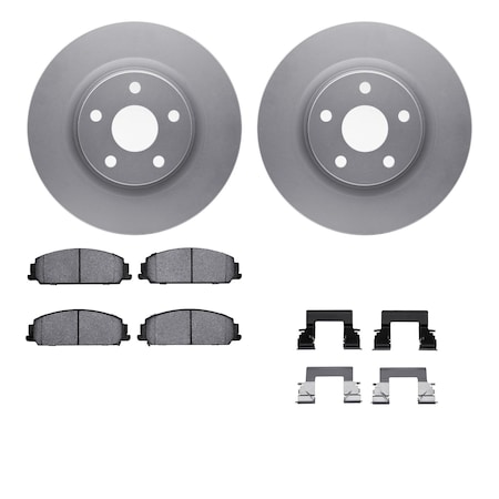 Dynamic Friction Co DFC GEOSPEC Coated Rotors with 5000 Brake Pads - Ceramic and Hardware 4512-52034