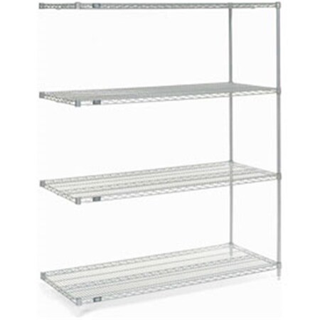 Nexel Poly-Z-Brite Wire Shelving Add-On - 60 x 24 x 86 in. - Clear 189370