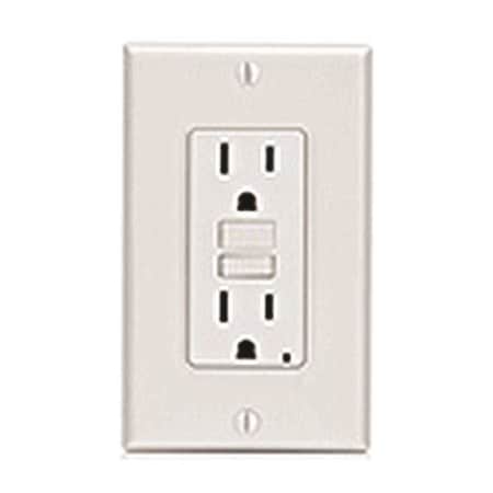 Leviton 15 Amp Self-Test SmartlockPro Slim Duplex GFCI Outlet, Light Almond 006-GFNT1-00T