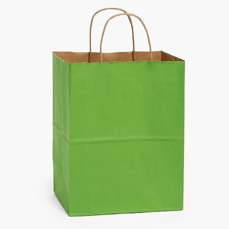 Nashville Wraps Apple Green Recycled Kraft Bags, Cub 8x4.75x10.5in, 25PK 24CTAG