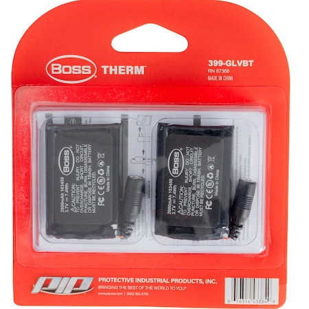 Boss Therm Heated Glove Liner Replacement Batteries, Two Pack 399-GLVBT