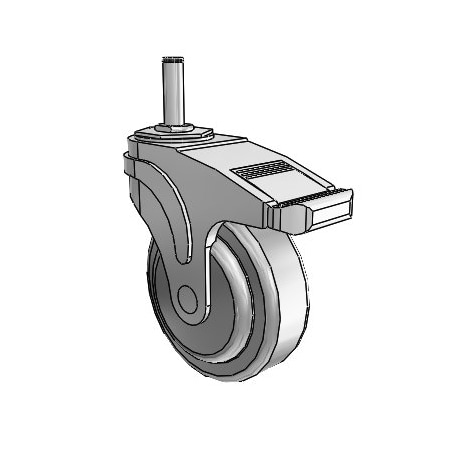 Medcaster Stem Caster, 4"dia, 275lb NG04QDP125TLGR02