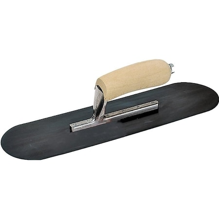 Qlt Pool Trowel, Steel Blade, Comfort Grip, Curved Handle, Wood Handle, 4-1/2 in OAW PT164B
