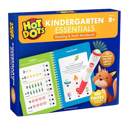 Educational Insights Hot Dots Kindergarten Essentials Reading & Math Workbook 2443