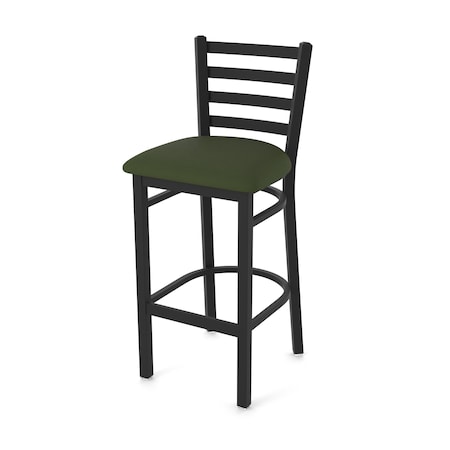 Holland Bar Stool Co 25" Stationary Counter Stool, Black Wrinkle, Canter Pine Seat 40025BW010